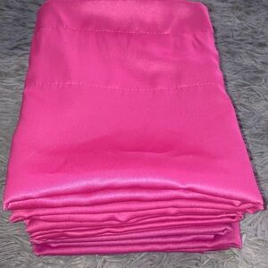 Vibrant Pink Satin Fabric Curtain Panels
